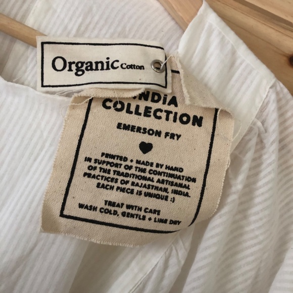 Emerson Fry India Collection Organic Cotton Basalie Dress S Dobby Stripe White - Picture 9 of 15